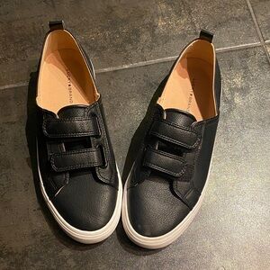 Lucky Brand Black Faux Leather Slip-On Velcro Shoes